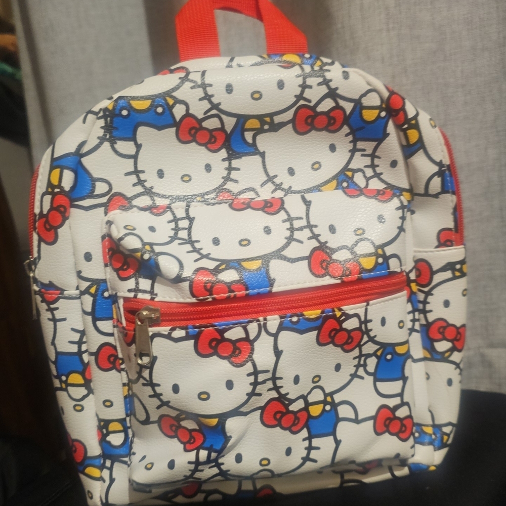 Hello Kitty Kids Backpack - White, Red, and Blue